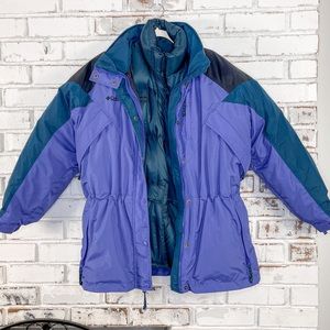 Columbia Vintage 90s Color Block Williwaw Ski Snowboarding Down Puffer Coat L